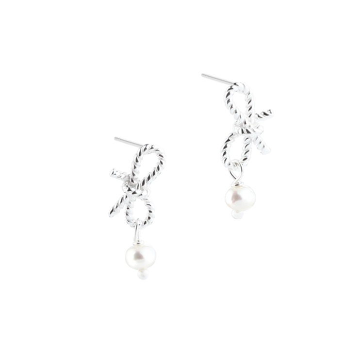 Aqua Dulce øreringe Rope Bow Pearls 5907