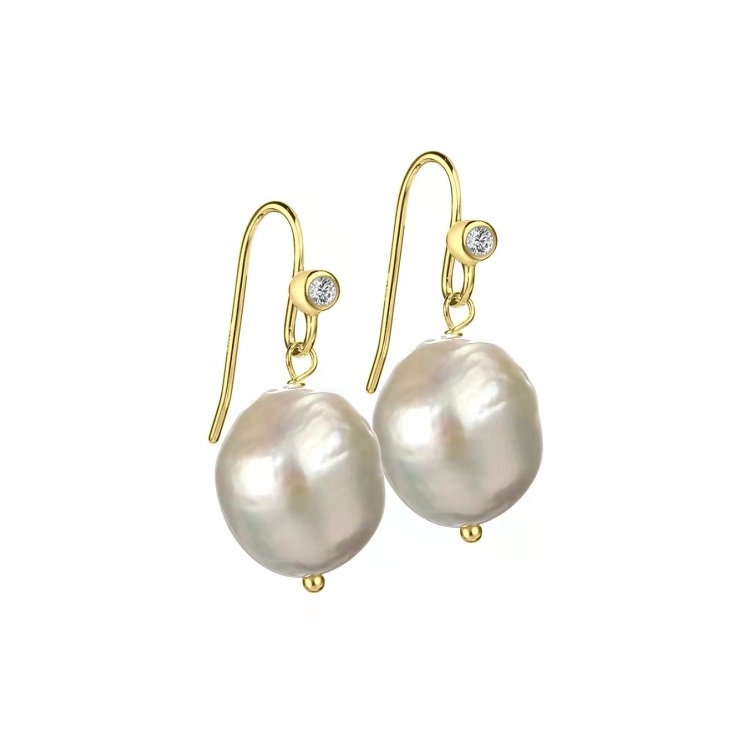 Aqua Dulce øreringe med barokperler 4599