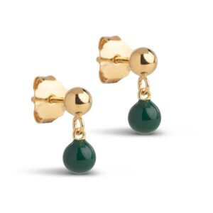 Enamel Mina petrol green øreringe E439G