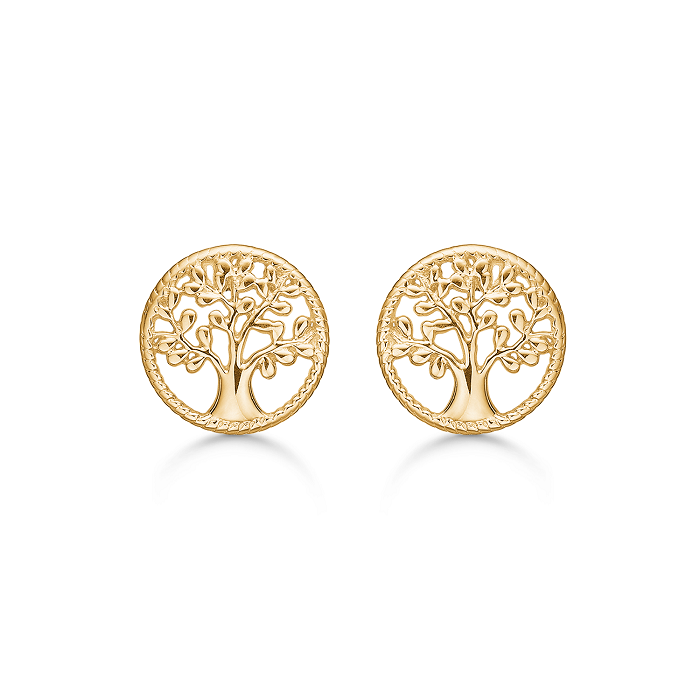 Støvring Design øreringe Livets træ forgyldt