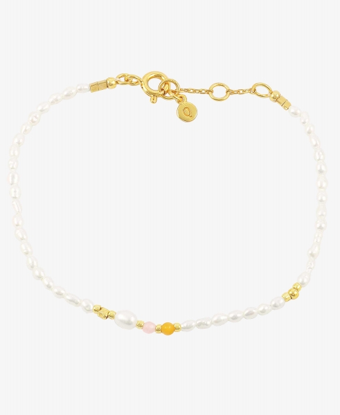 Hultquist - Olivia armbånd med perler, forgyldt