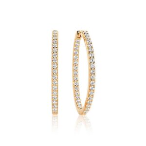 Sif Jakobs - Øreringe Bovalino i forgyldt med hvide zirkoner