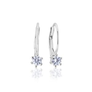 Sif Jakobs Rimini øreringe sølv med lyseblå zirkoner