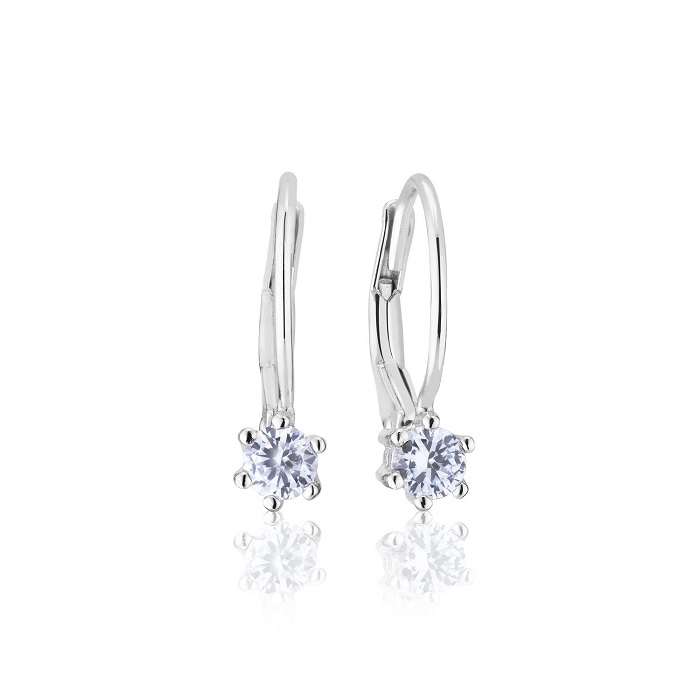 Sif Jakobs Rimini øreringe med lyseblå zirkoner SJ-E22110-BLN-SS