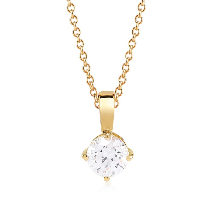 Sif Jakobs - Princess Round halskæde forgyldt SJ-P8MMRD-CZ(YG)