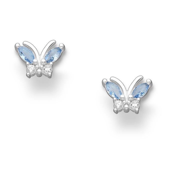 Sommerfugle børneøreringe sølv