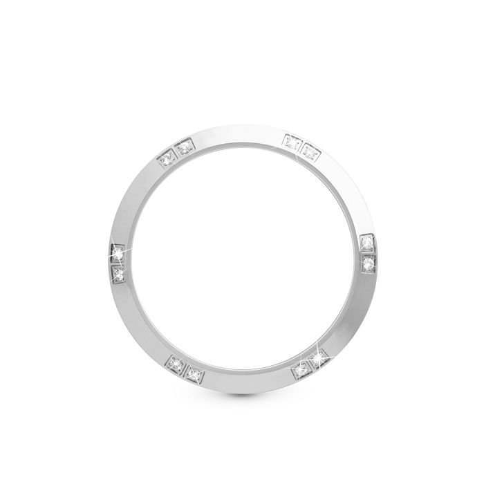 Christina - Topring med 12 hvide safirer 36 mm.