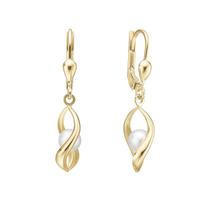 Aagaard - Øreringe 8 kt. guld med perler