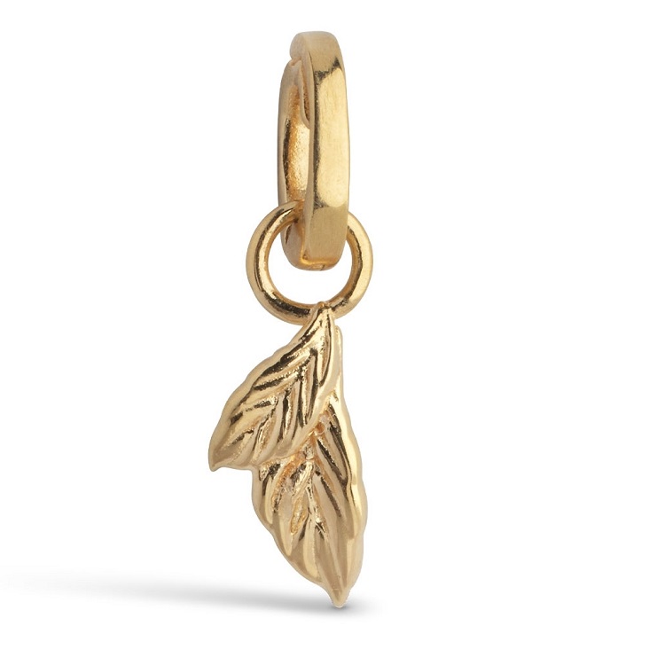 Enamel Organic Double Leaf charm C022G