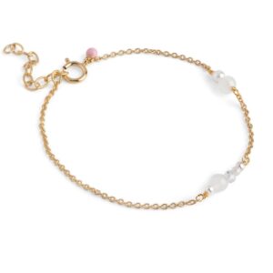 Enamel Sofia White and Pearls armbånd B136Gwhite