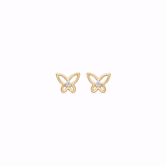 Guld sommerfugl øreringe i 8 kt. 5652/08
