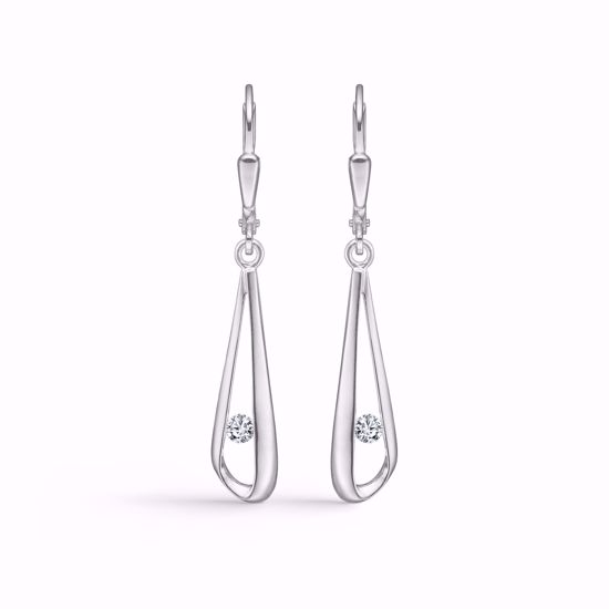 Guld & Sølv Design øreringe med zirkonia 11423