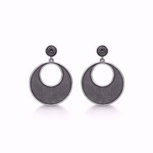 Guld & Sølv Design oxyderet retro øreringe 1889/1