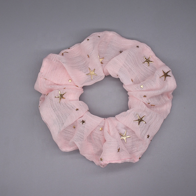 Hårelastik - Lyserød med stjerner