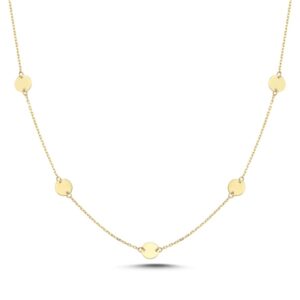 Melfia halskæde 14 karat guld med 5 coins 2304 111F