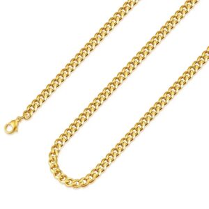 Herre Halskæde guldbelagt stål 102037