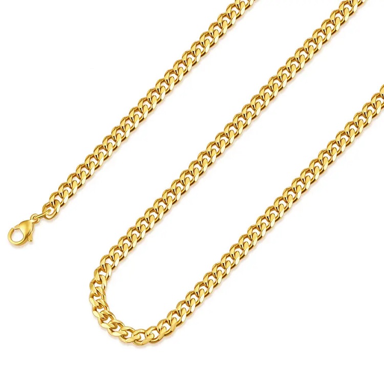 Herre Halskæde guldbelagt stål 102037