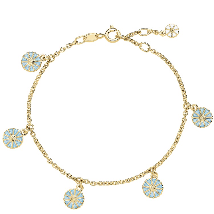 Lund Copenhagen armbånd med lyseblå emalje 9015097-LB