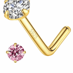 Donnatella næsepiercing forgyldt hvid cz. 102129