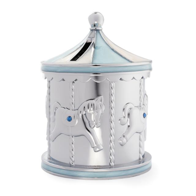 Noa Forkromet sparebøsse blå karrusel 92015286195