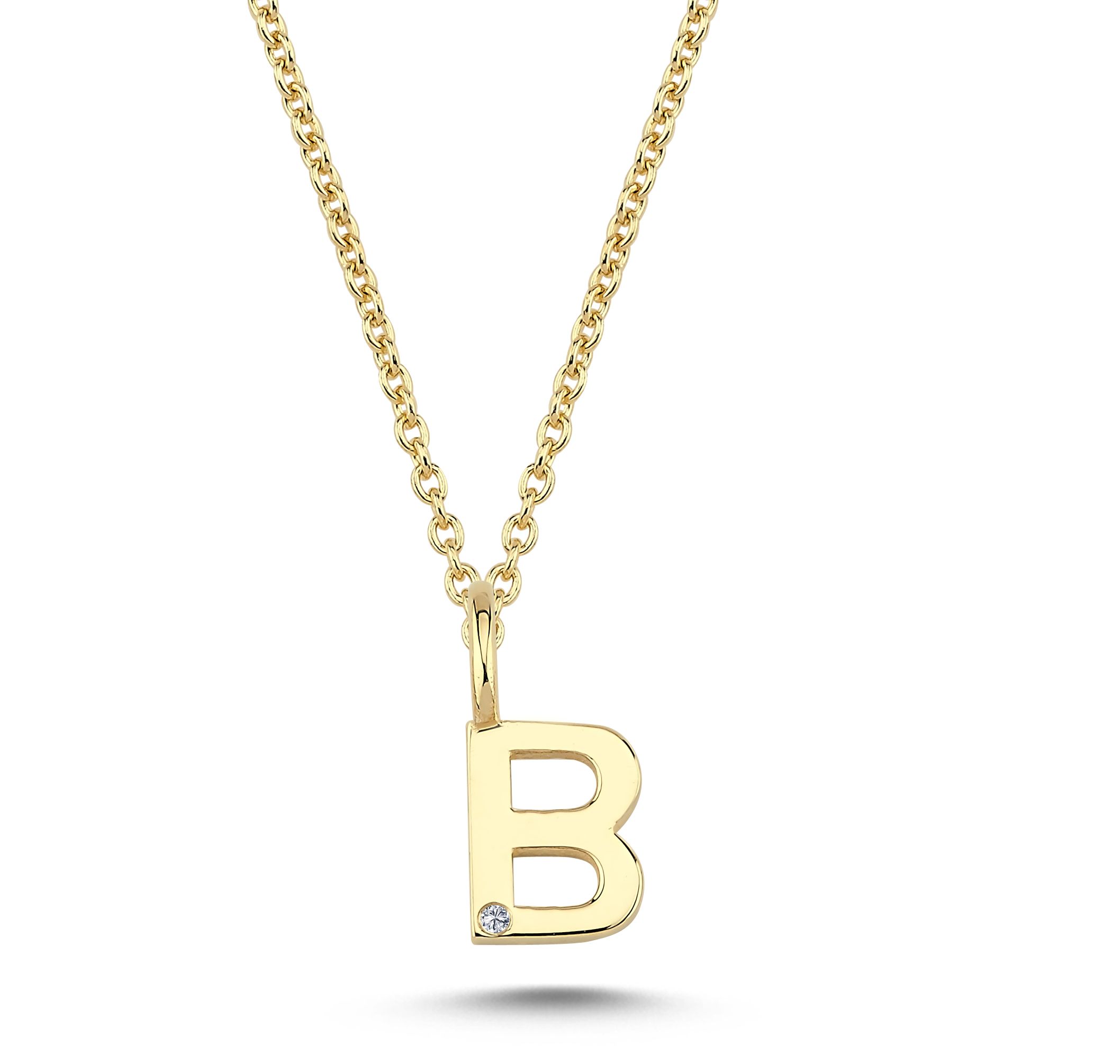 Nuran Bogstav 14 kt. guld "B" med 0,005ct. V2200-B