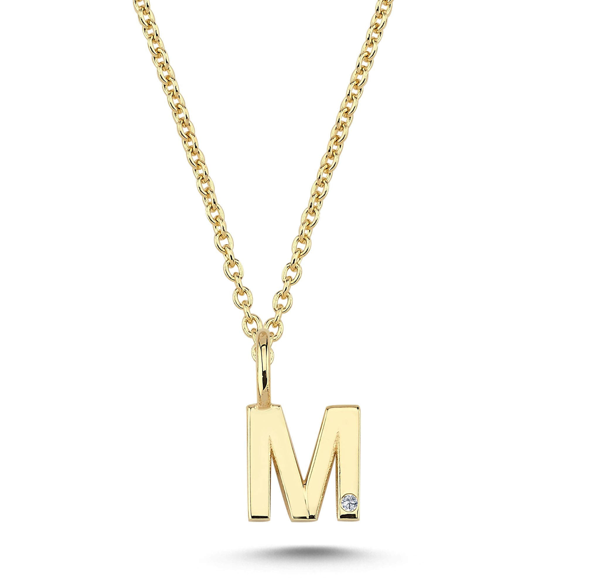 Nuran Bogstav 14 kt. guld "M" med 0,005ct. V2200-M