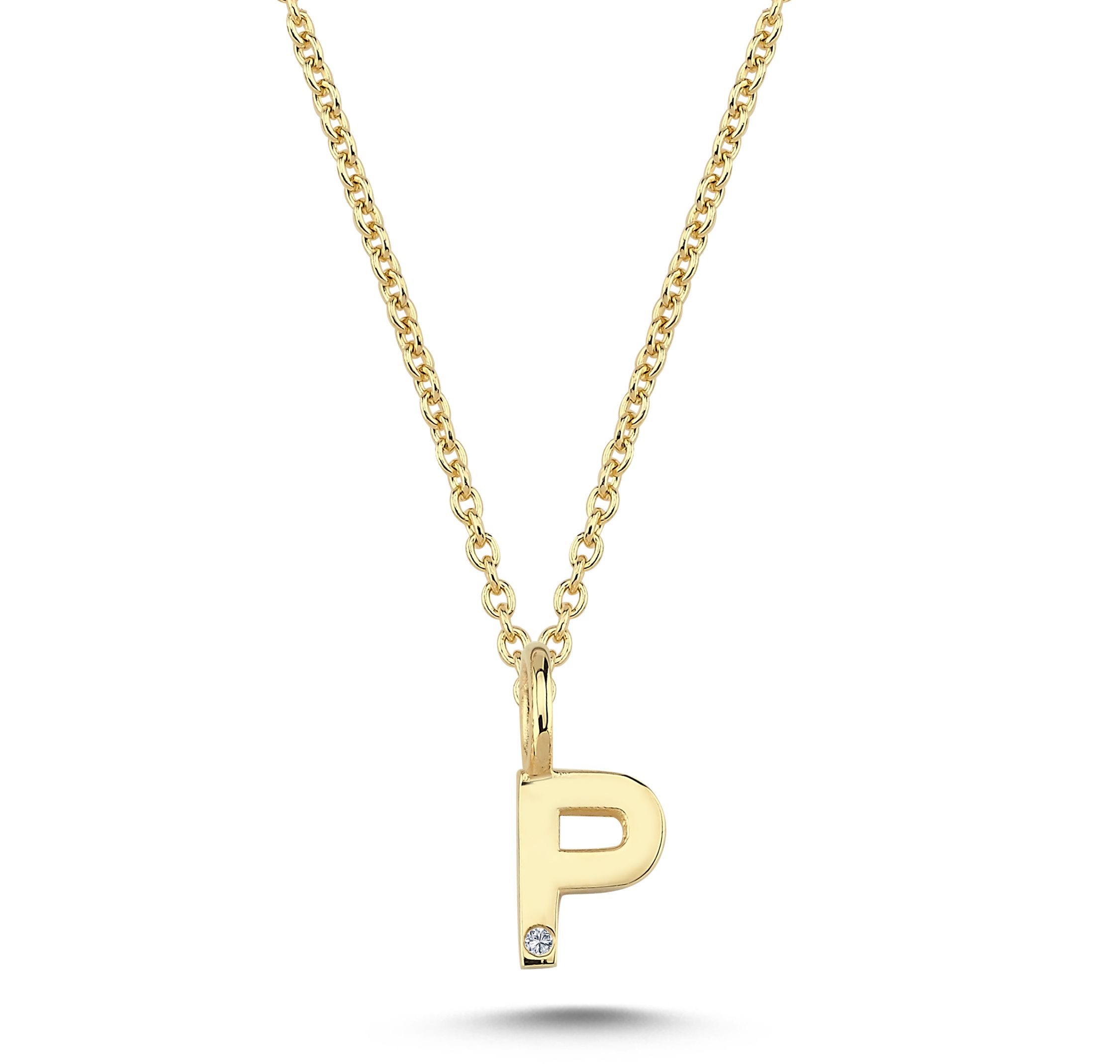 Nuran Bogstav 14 kt. guld "P" med 0,005ct. V2200-P