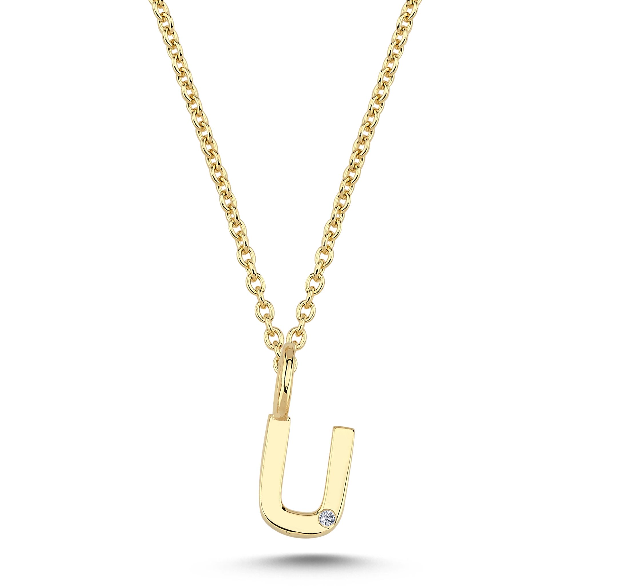 Nuran Bogstav 14 kt. guld "U" med 0,005ct. V2200-U