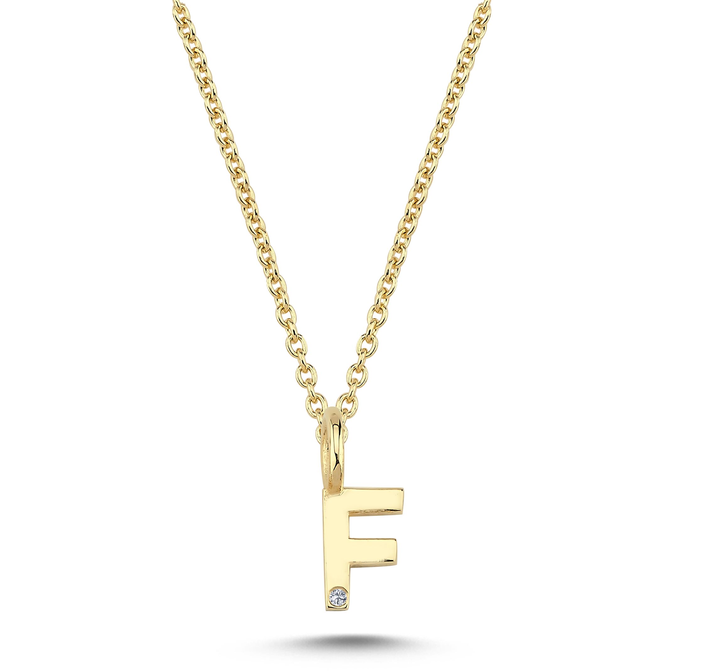 Nuran Bogstav 14 kt. guld "F" med 0,005ct. V2200-F