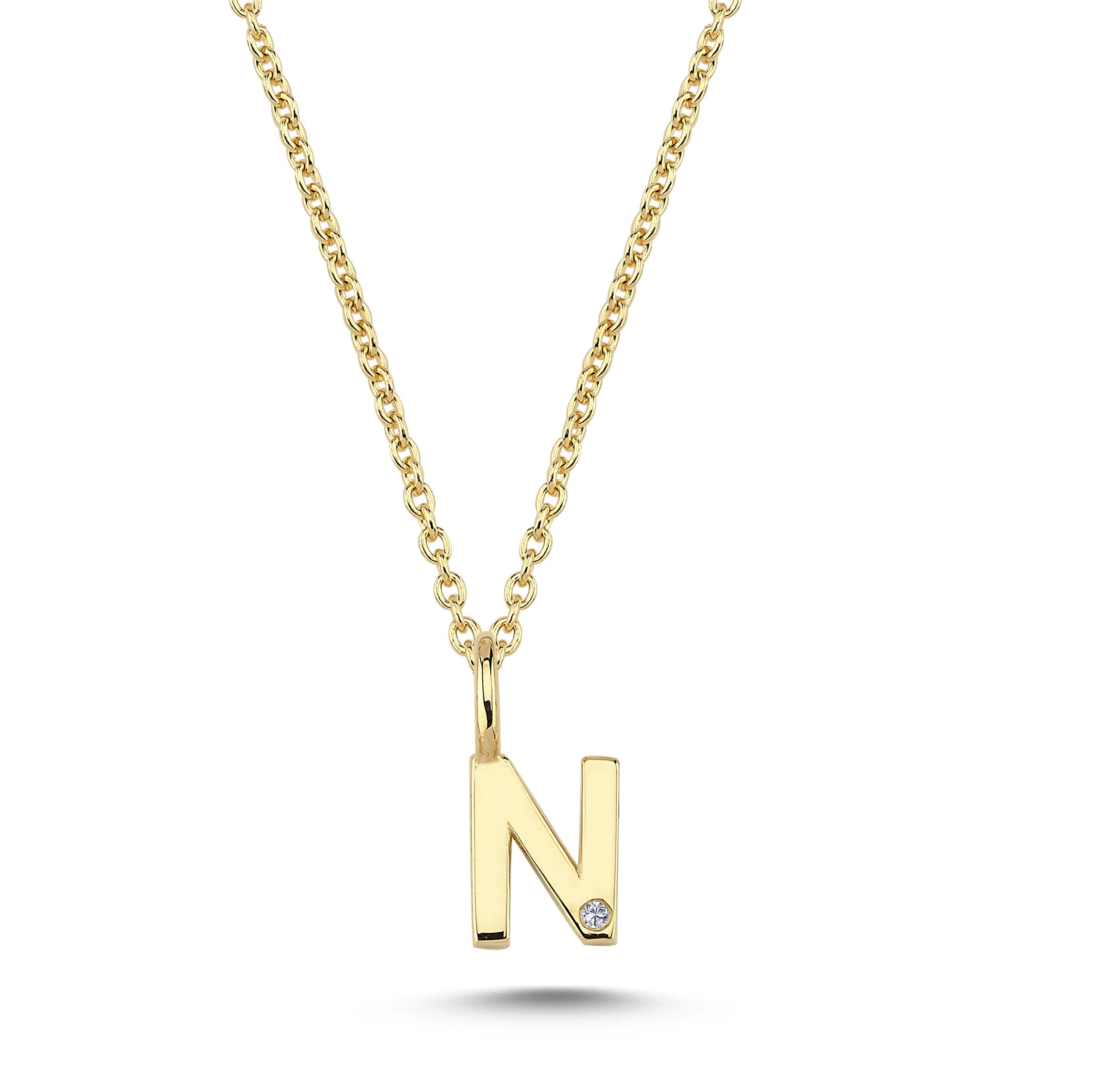 Nuran Bogstav 14 kt. guld "N" med 0,005ct. V2200-N