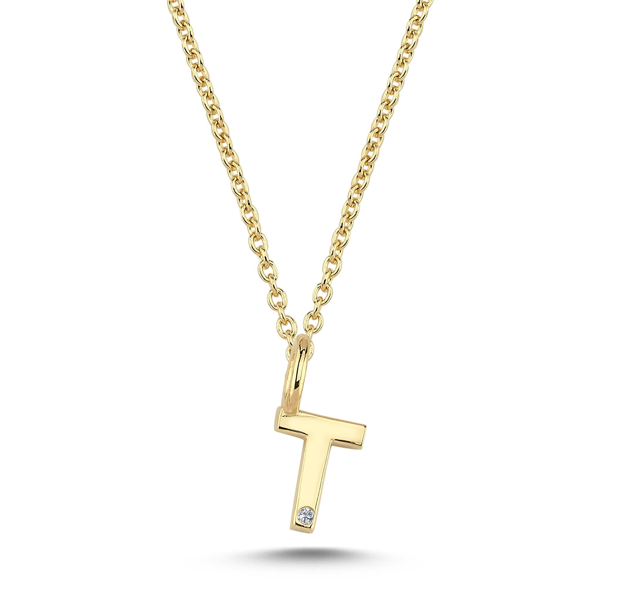 Nuran Bogstav 14 kt. guld "T" med 0,005ct. V2200-T