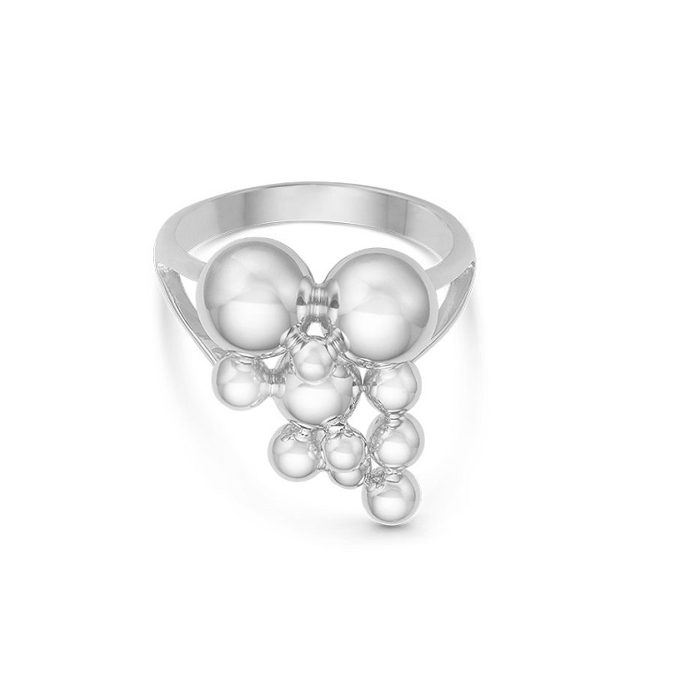 Randers Sølv Stilren kugle ring 243608