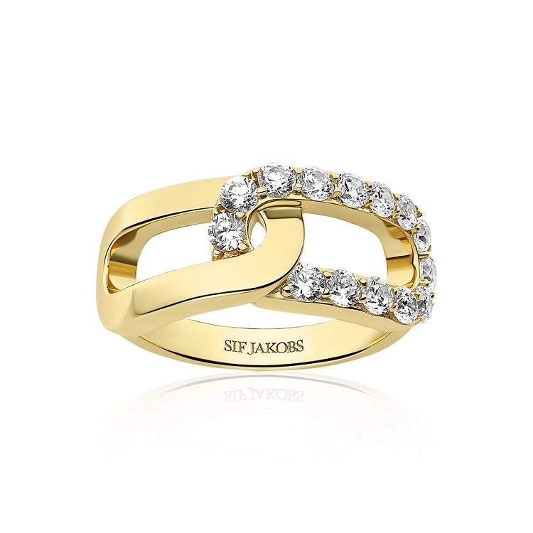 Sif Jakobs Capizzi Due forgyldt ring SJ-R42238-CZ-YG