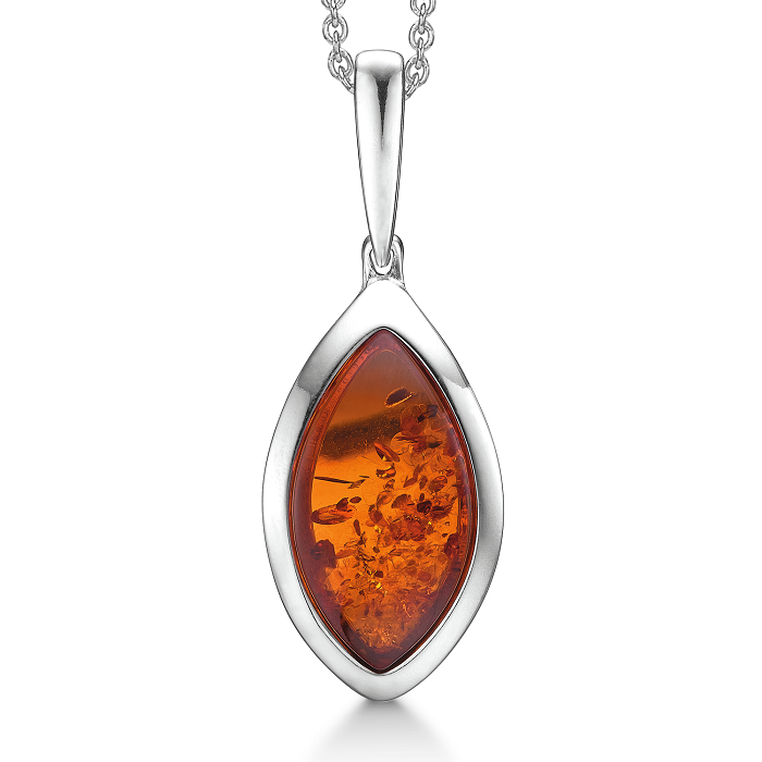 Støvring Design - Halskæde i sølv med rav