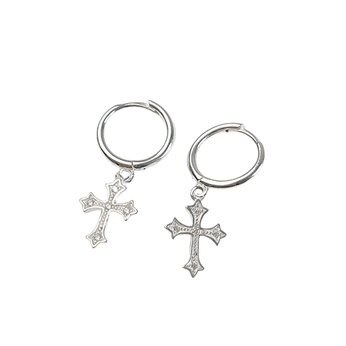 Donnatella - Øreringe sølv med kors