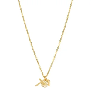 Lund Copenhagen - Marguerit collier med tro, håb og kærlighed, i forgyldt 9025053-M