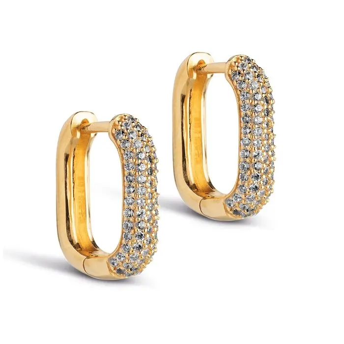 Enamel Sparkling Square 15 mm øreringe E362G