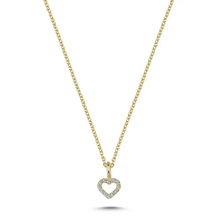 Nuran vedhæng hjerte 14 kt. guld med diamanter V2214