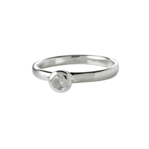 Sølvring m/cz Str.45