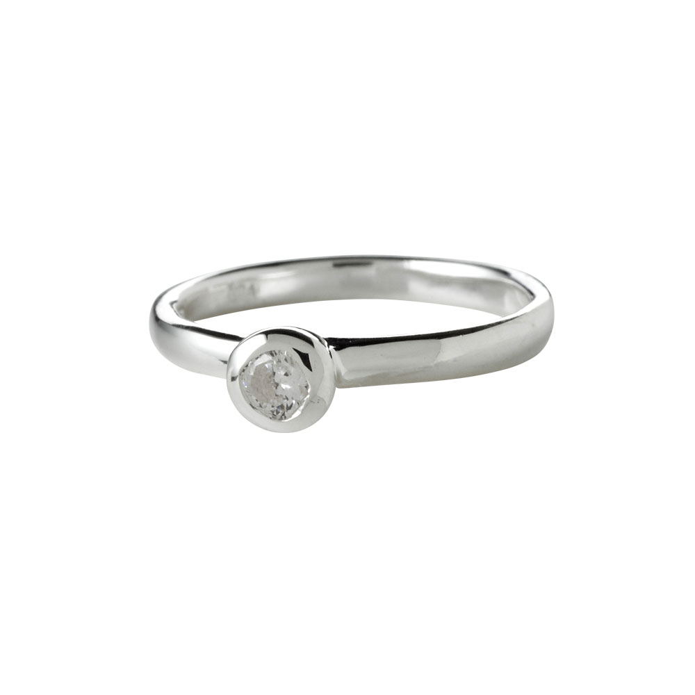 Sølvring m/cz Str.51