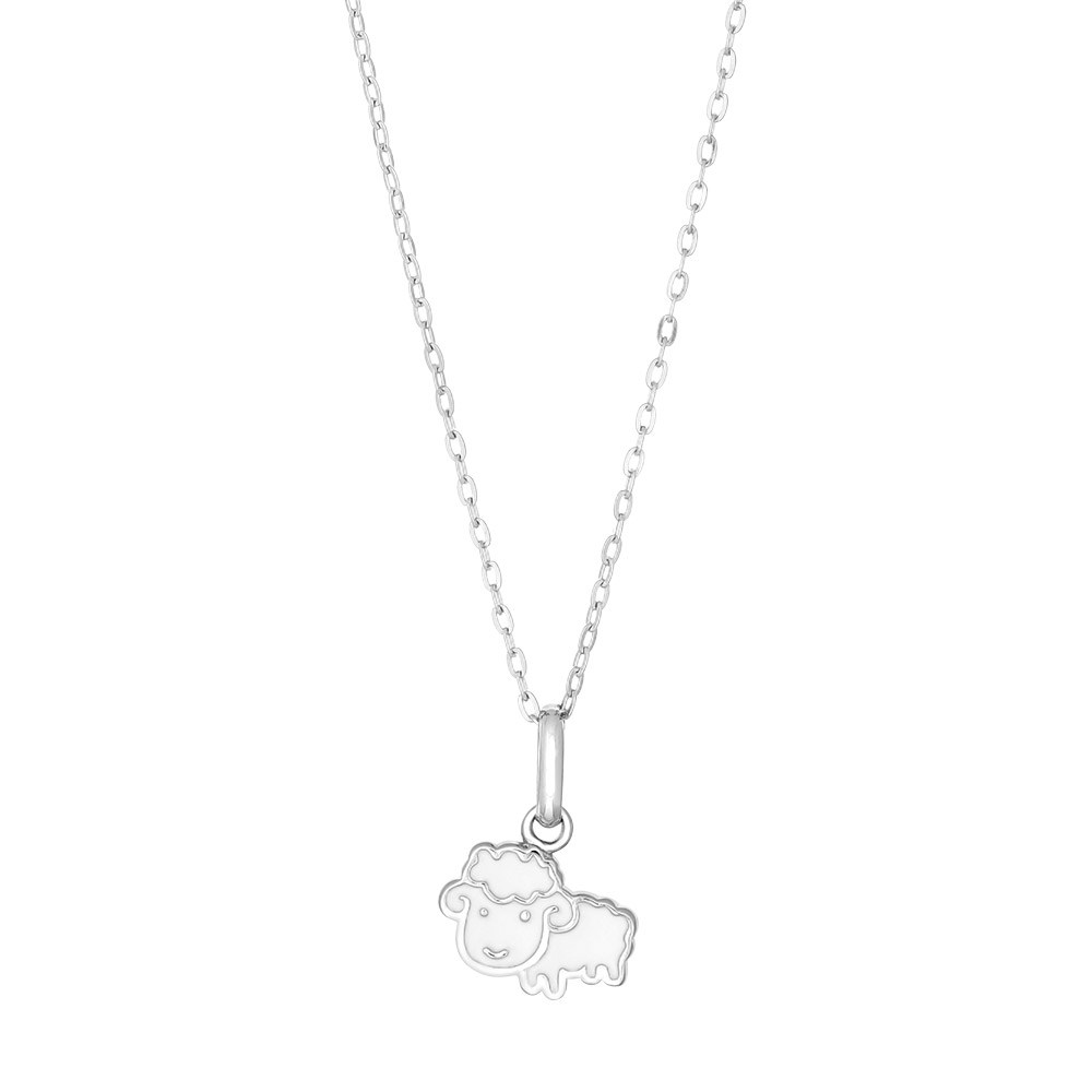 Rhod. sølvvedhæng får inkl. kæde