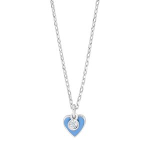 Rhd. sølv halsskæde med blå emalje