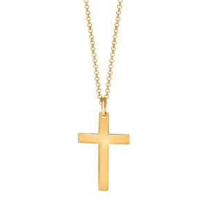 SON kæde stål IP gold med kors