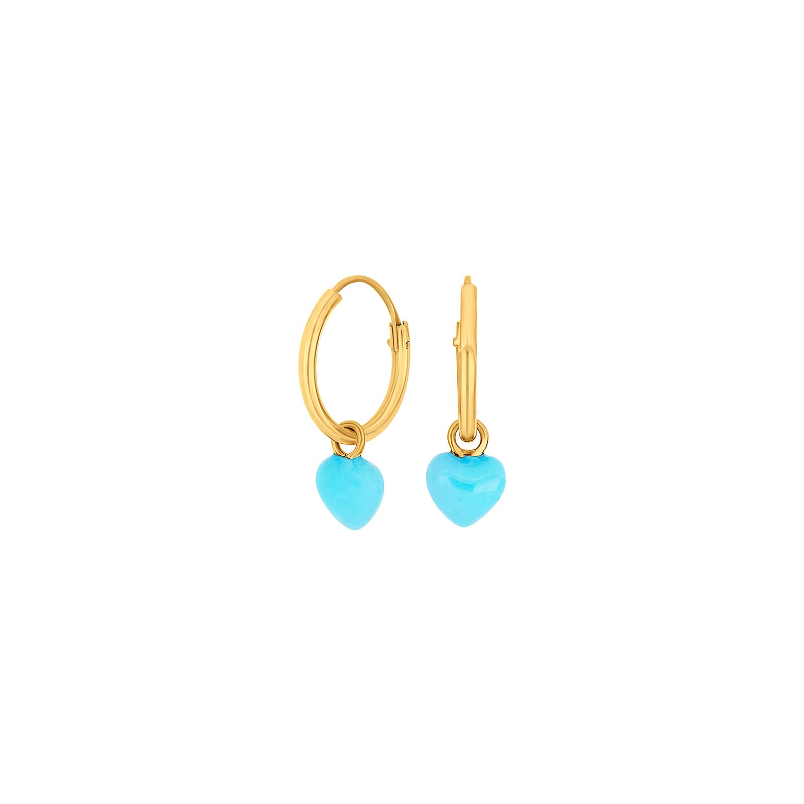 Forg. sølvcreoler m. blå emalje hjerte