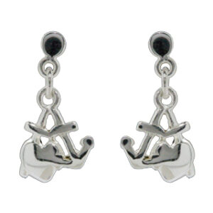 Rhod. sølvørehænger m/tro, håb og kærlighed