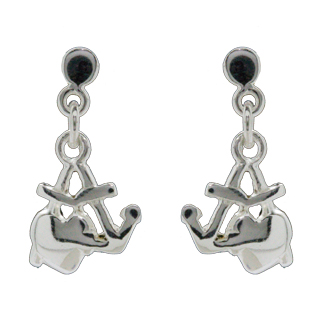 Rhod. sølvørehænger m/tro, håb og kærlighed