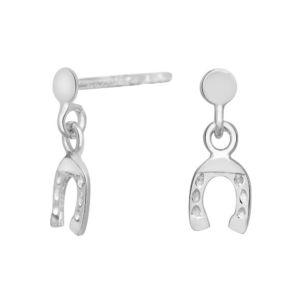 Rhod. sølvørehænger m/hestesko