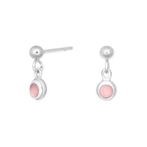 Rhod. sølvørehænger m/pink perlemor