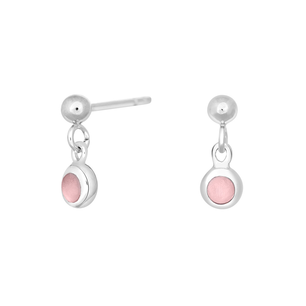 Rhod. sølvørehænger m/pink perlemor