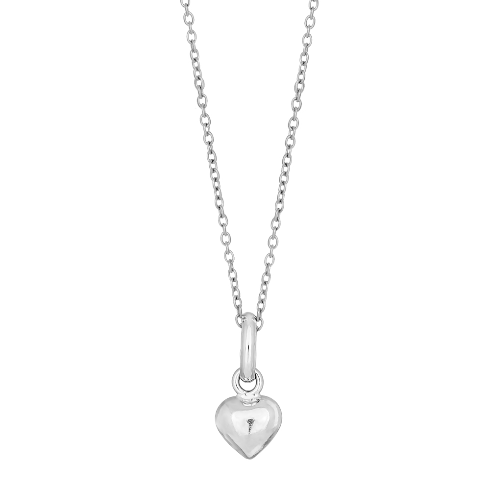 Rhod. sølvhalskæde m/hjerte